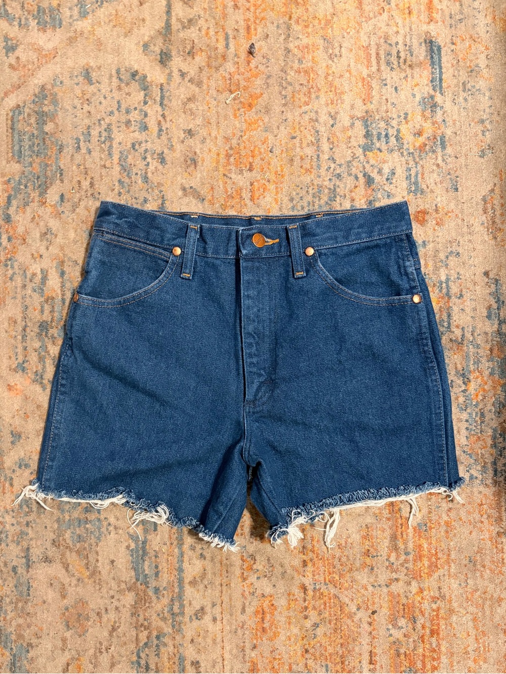 Wrangler Dark Blue Denim Cutoff Shorts